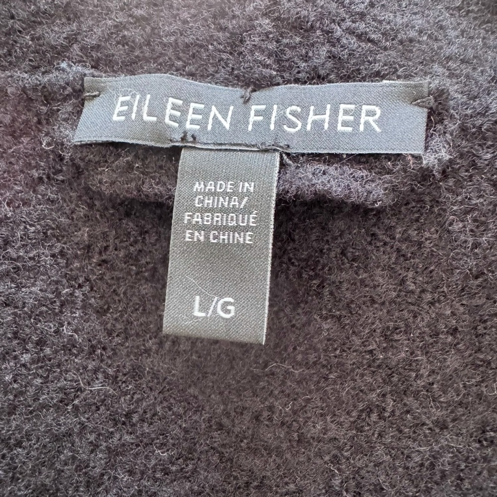 Eileen Fisher Black Wool Kimono Lightweight Coat with dropped shoulder in EUC - Picture 4 of 10